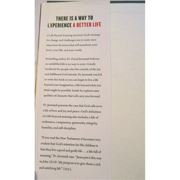 David Jeremiah A LIFE BEYOND AMAZING Decisions That Will Transform Your Life NEW - Picture 5 of 6